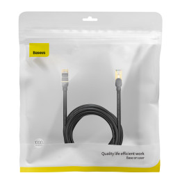 Baseus Speed Seven greitas RJ45 10Gbps tinklo kabelis 10m juodas (WKJS010701)