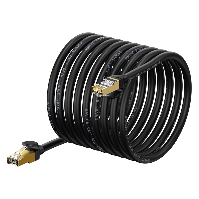 Baseus Speed Seven greitas RJ45 tinklo kabelis 10Gbps 15m juodas (WKJS010801)
