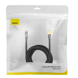 Baseus Speed Seven greitas RJ45 tinklo kabelis 10Gbps 15m juodas (WKJS010801)