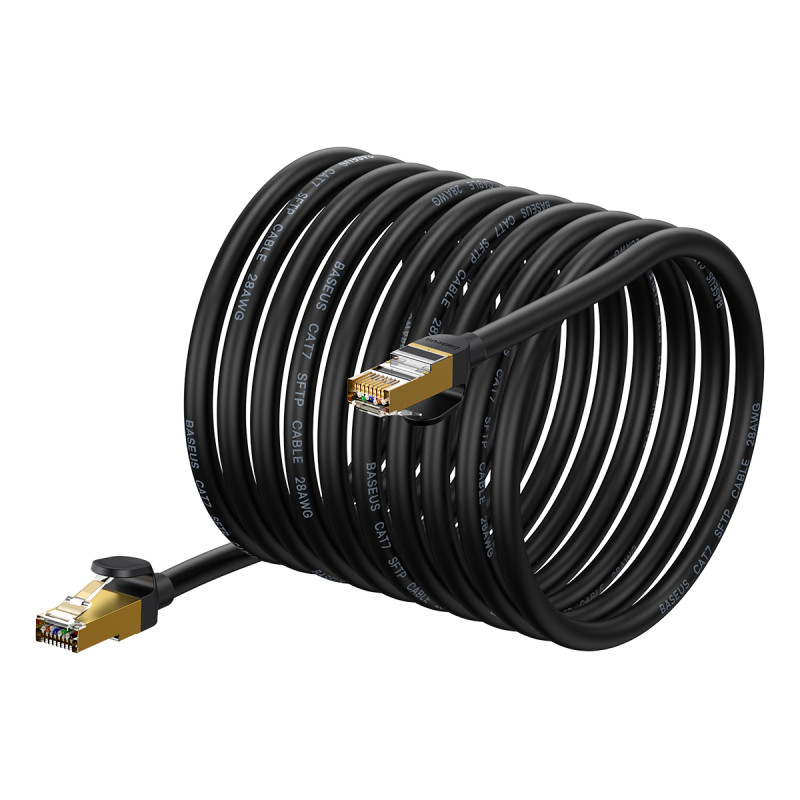 Baseus Speed Seven greitas RJ45 tinklo kabelis 10Gbps 20m juodas (WKJS010901)