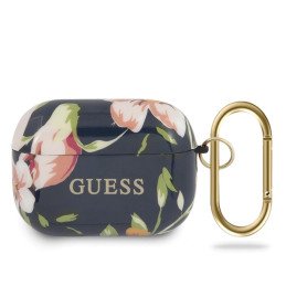 Guess N.3 Flower Collection dėklas, skirtas AirPods Pro – mėlynas