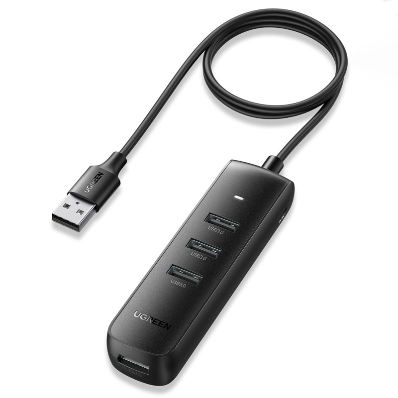 Ugreen USB HUB A tipo skirstytuvas – 4x USB 3.2 Gen 1 juodas (CM416 80657)
