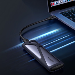 Ugreen CM400 90264 dėklas, skirtas M.2 SSD su USB-C 3.2 prievadu – pilka