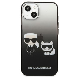 Karl Lagerfeld Gradient Ikonik Karl&Choupette dėklas iPhone 13 mini - juodas