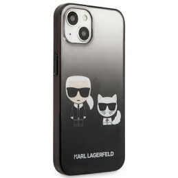 Karl Lagerfeld Gradient Ikonik Karl&Choupette dėklas iPhone 13 mini - juodas