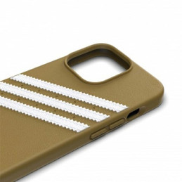 Adidas OR Molded Case PU, skirtas iPhone 13 Pro / iPhone 13 - smėlio ir aukso spalvos