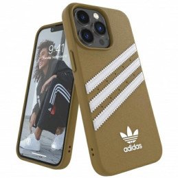 Adidas OR Molded Case PU, skirtas iPhone 13 Pro Max - smėlio ir aukso spalvos