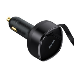 Baseus Enjoyment automobilinis įkroviklis 2in1 30W juodas (CGTX000001)