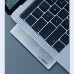 Ugreen daugiafunkcis HUB 2x USB Type C iki 3x USB 3.0 / TF / SD / USB Type C, skirtas MacBook Pro / Air grey (CM251 6056...