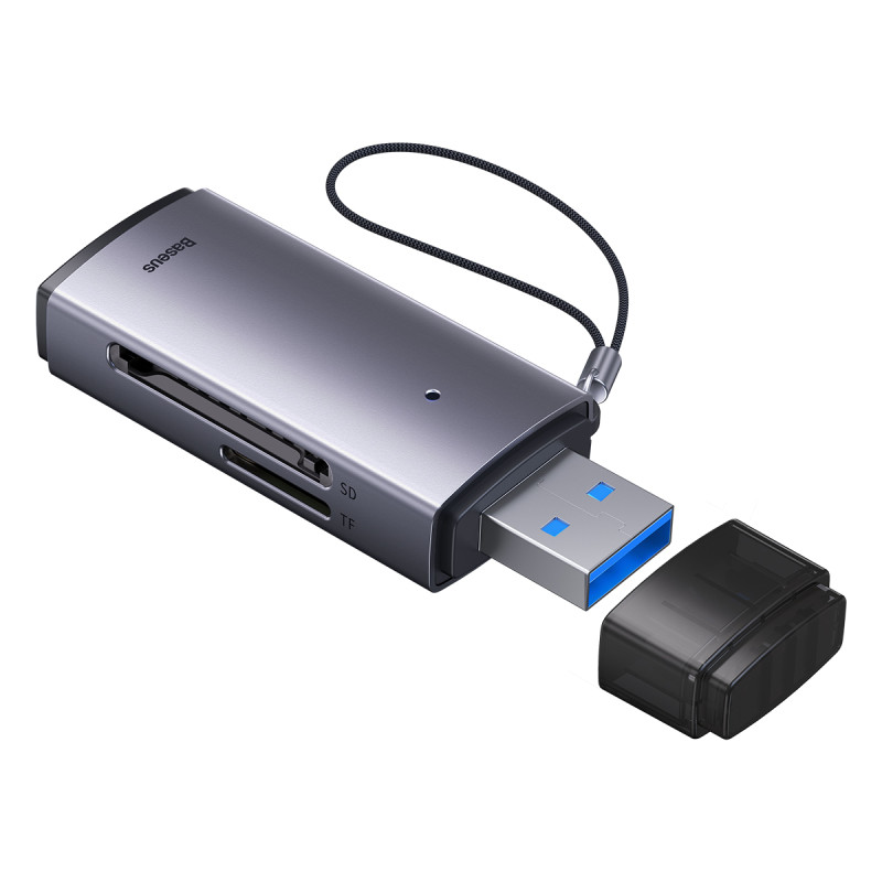 „Baseus Lite“ serijos adapteris SD/ TF kortelių skaitytuvas USB pilkas (WKQX060013)