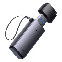 „Baseus Lite“ serijos adapteris SD/ TF kortelių skaitytuvas USB pilkas (WKQX060013)