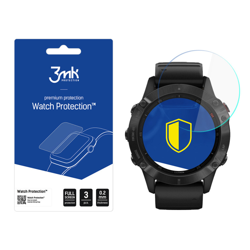 3mk Watch Protection™ hibridinis stiklas v. FlexibleGlass Lite ant Garmin Fenix 6 Pro