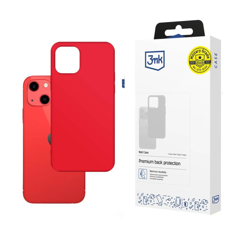 3mk matinis dėklas, skirtas iPhone 13 – raudonas
