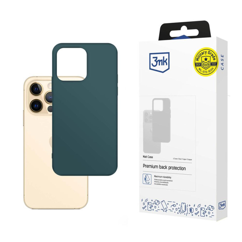 3mk matinis dėklas, skirtas iPhone 13 Pro – žalias
