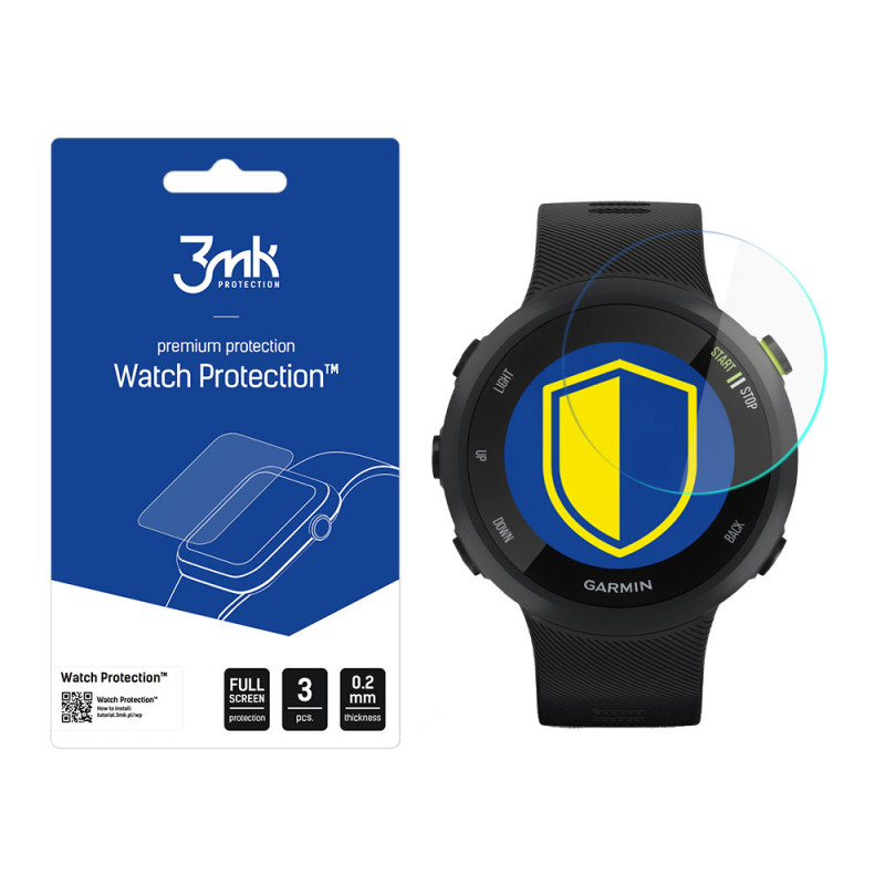 3mk Watch Protection™ hibridinis stiklas v. FlexibleGlass Lite, esantis Garmin Forerunner 45