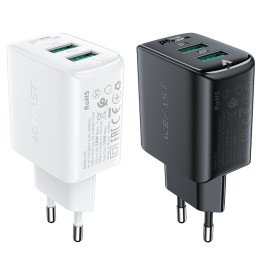 Acefast sieninis įkroviklis 2x USB 18W QC 3.0, AFC, FCP juoda (A33 juoda)