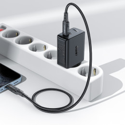 Acefast A29 PD50W GaN (USB-C+USB-C) dviejų prievadų įkroviklis juodas