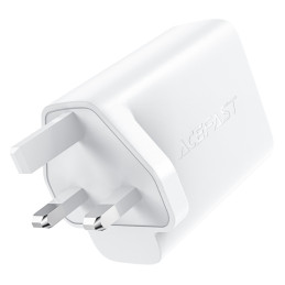 Acefast GaN sieninis įkroviklis (JK kištukas) 2x USB Type C 50W, Power Delivery, PPS, Q3 3.0, AFC, FCP (A32 UK)