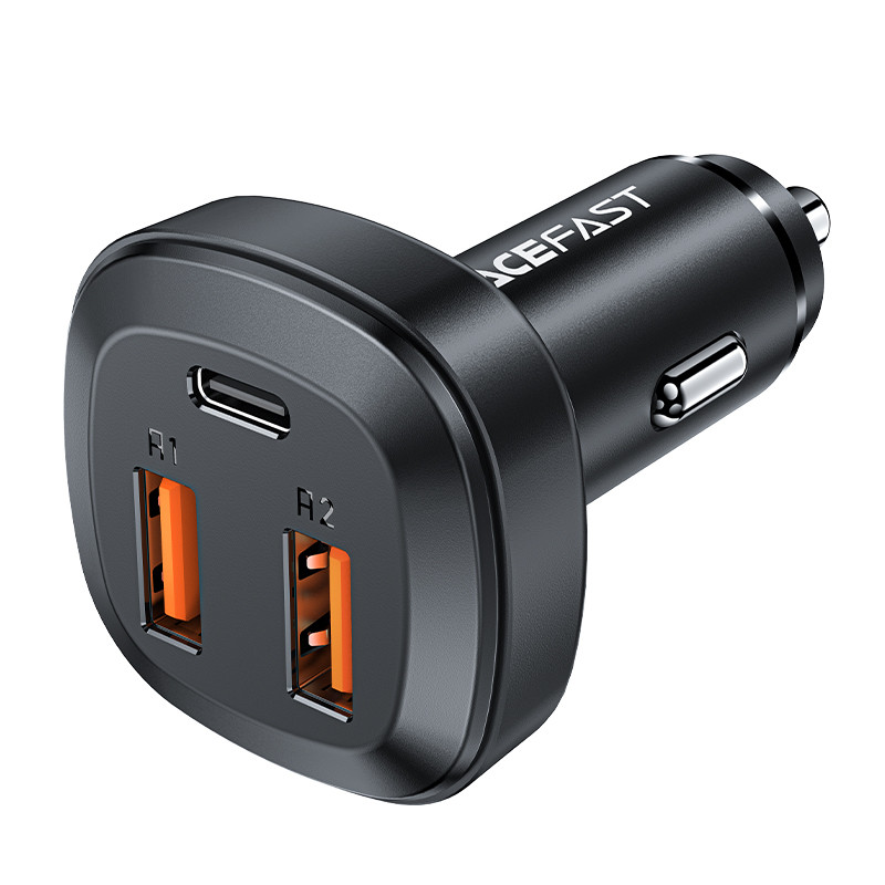 Acefast automobilinis įkroviklis 66W 2x USB / USB Type C, PPS, Power Delivery, Quick Charge 4.0, AFC, FCP, SCP black (B9...