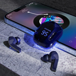 Acefast į ausis įdedamos belaidės TWS Bluetooth ausinės mėlynos (T6 safyro mėlynos spalvos)