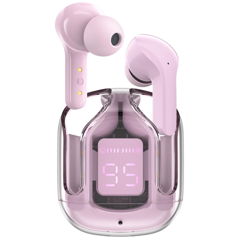 „Acefast“ į ausis įdedamos belaidės TWS „Bluetooth“ ausinės rožinės spalvos (T6 pink lotus)