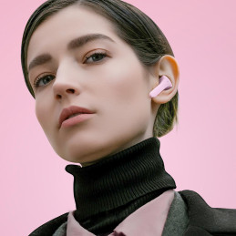 „Acefast“ į ausis įdedamos belaidės TWS „Bluetooth“ ausinės rožinės spalvos (T6 pink lotus)