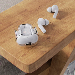 Acefast į ausis įdedamos TWS Bluetooth belaidės ausinės pilkos spalvos (T6 moderni pilka)