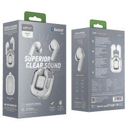 Acefast į ausis įdedamos TWS Bluetooth belaidės ausinės pilkos spalvos (T6 moderni pilka)