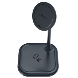 Acefast 15W Qi belaidis įkroviklis skirtas iPhone (su MagSafe) ir Apple AirPods stovo magnetinis laikiklis pilkas (E6 pi...