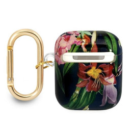 Guess Flower Strap Collection dėklas, skirtas AirPods 1/ 2 – mėlynas