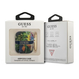 Guess Flower Strap Collection dėklas, skirtas AirPods 1/ 2 – mėlynas