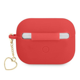 Guess Silicone Charm Heart Collection dėklas, skirtas AirPods Pro – raudonas