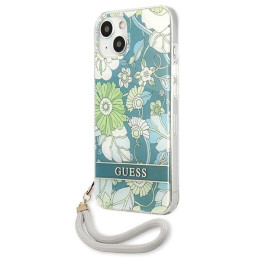 Guess Flower Strap dėklas iPhone 13 - žalias