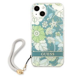 Guess Flower Strap dėklas iPhone 13 - žalias