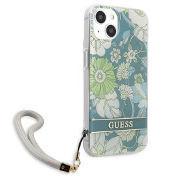 Guess Flower Strap dėklas iPhone 13 - žalias