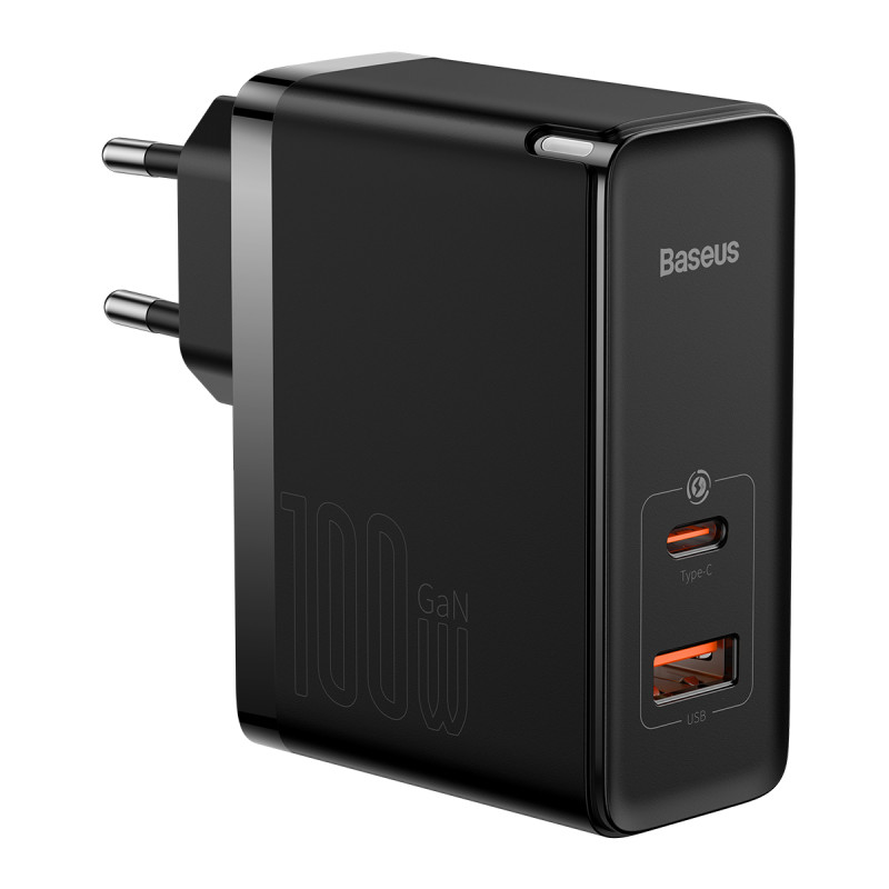 Baseus GaN5 Pro greitas universalus GaN USB Type C / USB įkroviklis 100W PD3.0, QC4.0+, AFC black (CCGP090201)