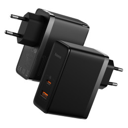 Baseus GaN5 Pro greitas universalus GaN USB Type C / USB įkroviklis 100W PD3.0, QC4.0+, AFC black (CCGP090201)