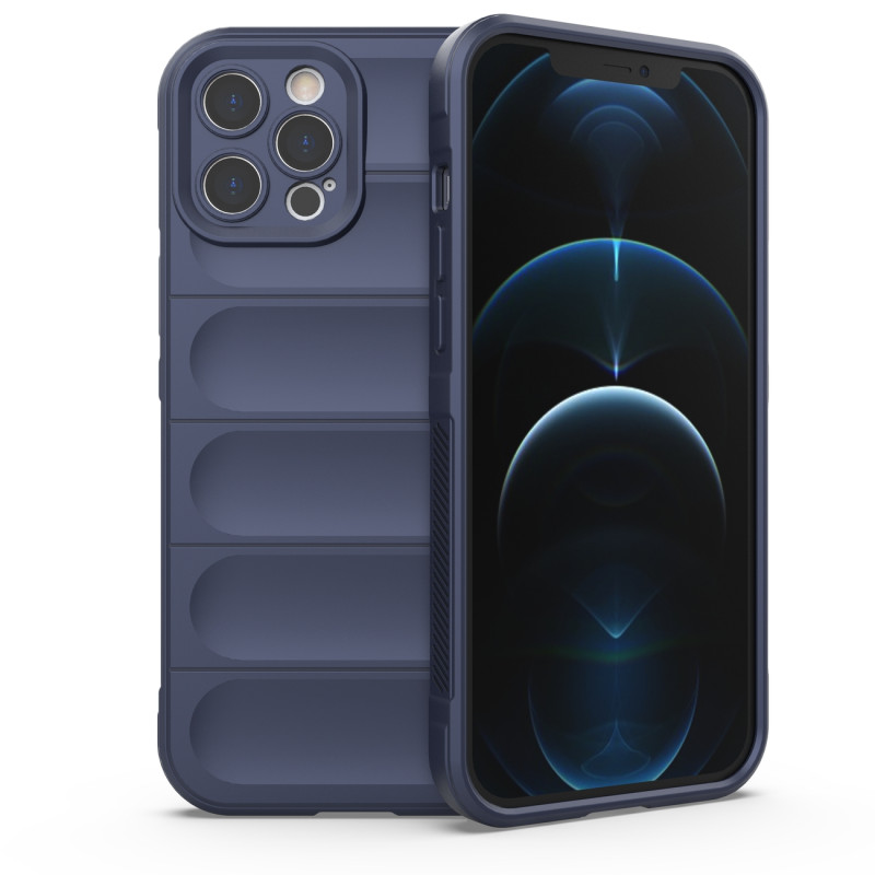 Magic Shield Case iPhone 12 Pro Max, lankstus, šarvuotas dangtelis, tamsiai mėlynas