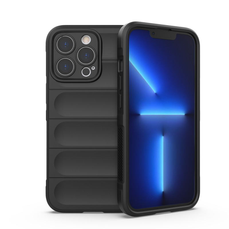 Magic Shield Case dėklas skirtas iPhone 13 Pro, lankstus, šarvuotas dangtelis, juodas