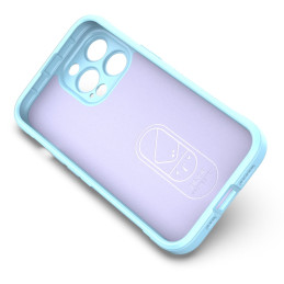 Magic Shield Case dėklas skirtas iPhone 13 Pro Max, lankstus šarvuotas dangtelis, šviesiai mėlynas