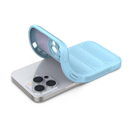 Magic Shield Case dėklas skirtas iPhone 13 Pro Max, lankstus šarvuotas dangtelis, šviesiai mėlynas
