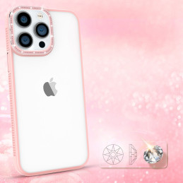 Kingxbar Sparkle Series iPhone 13 Pro dėklas su kristalų korpusu galinio dangtelio rožinės spalvos
