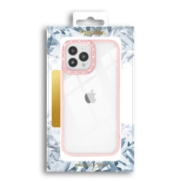 Kingxbar Sparkle Series iPhone 13 Pro dėklas su kristalų korpusu galinio dangtelio rožinės spalvos