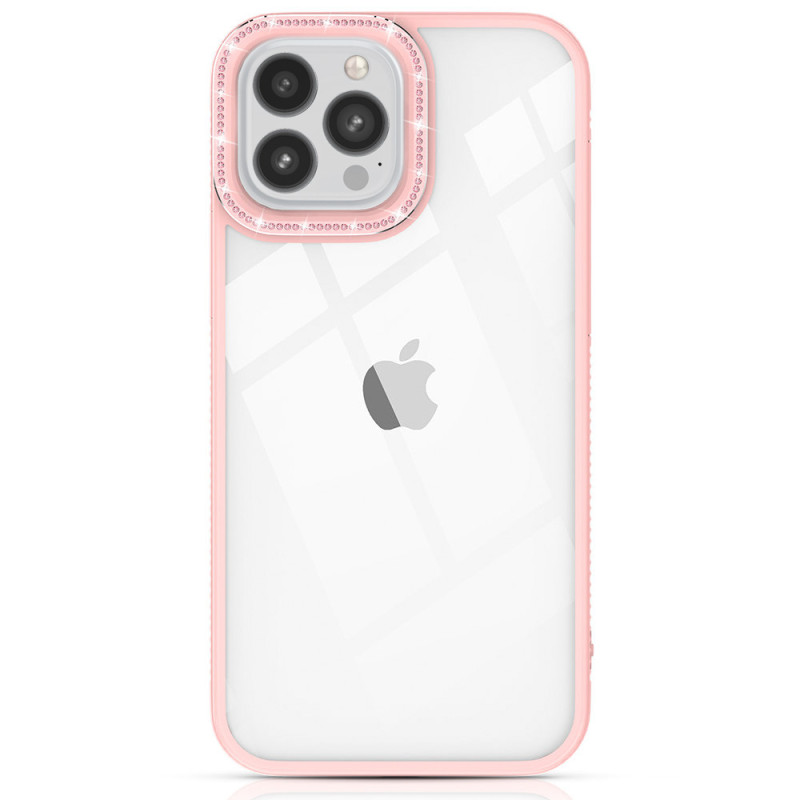 Kingxbar Sparkle Series iPhone 13 Pro Max dėklas su kristalų korpusu galinio dangtelio rožinės spalvos