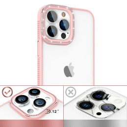 Kingxbar Sparkle Series iPhone 13 Pro Max dėklas su kristalų korpusu galinio dangtelio rožinės spalvos