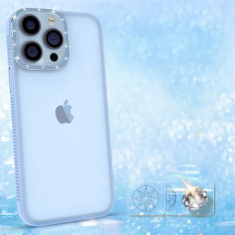 Kingxbar Sparkle serijos iPhone 13 Pro Max dėklas su kristalų korpusu galinis dangtelis mėlynas