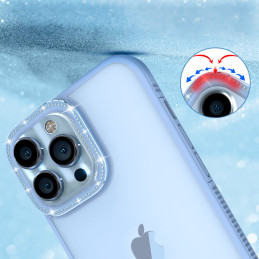 Kingxbar Sparkle serijos iPhone 13 Pro Max dėklas su kristalų korpusu galinis dangtelis mėlynas