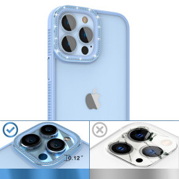 Kingxbar Sparkle serijos iPhone 13 Pro Max dėklas su kristalų korpusu galinis dangtelis mėlynas