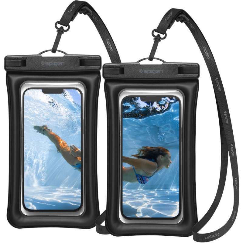 Spigen Aqua Shield A610 vandeniui atsparus plaukiojantis dėklas - juodas 2 vnt.