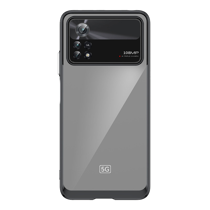 Outer Space Case Xiaomi Poco X4 Pro 5G dangtelis su lanksčiu rėmeliu juodos spalvos